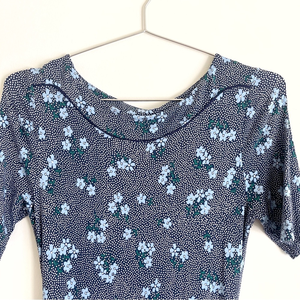 Boden Ava Jersey Floral Spot Dotted Midi Short Sleeve Dress - Picture 3 of 8
